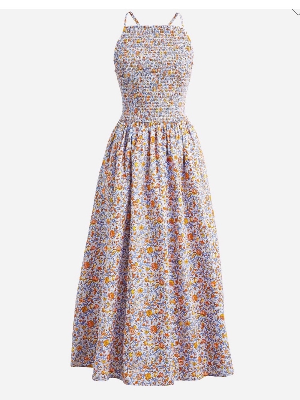 J.Crew Friday Cotton Smocked Midi Dress Afternoon Floral size XXS